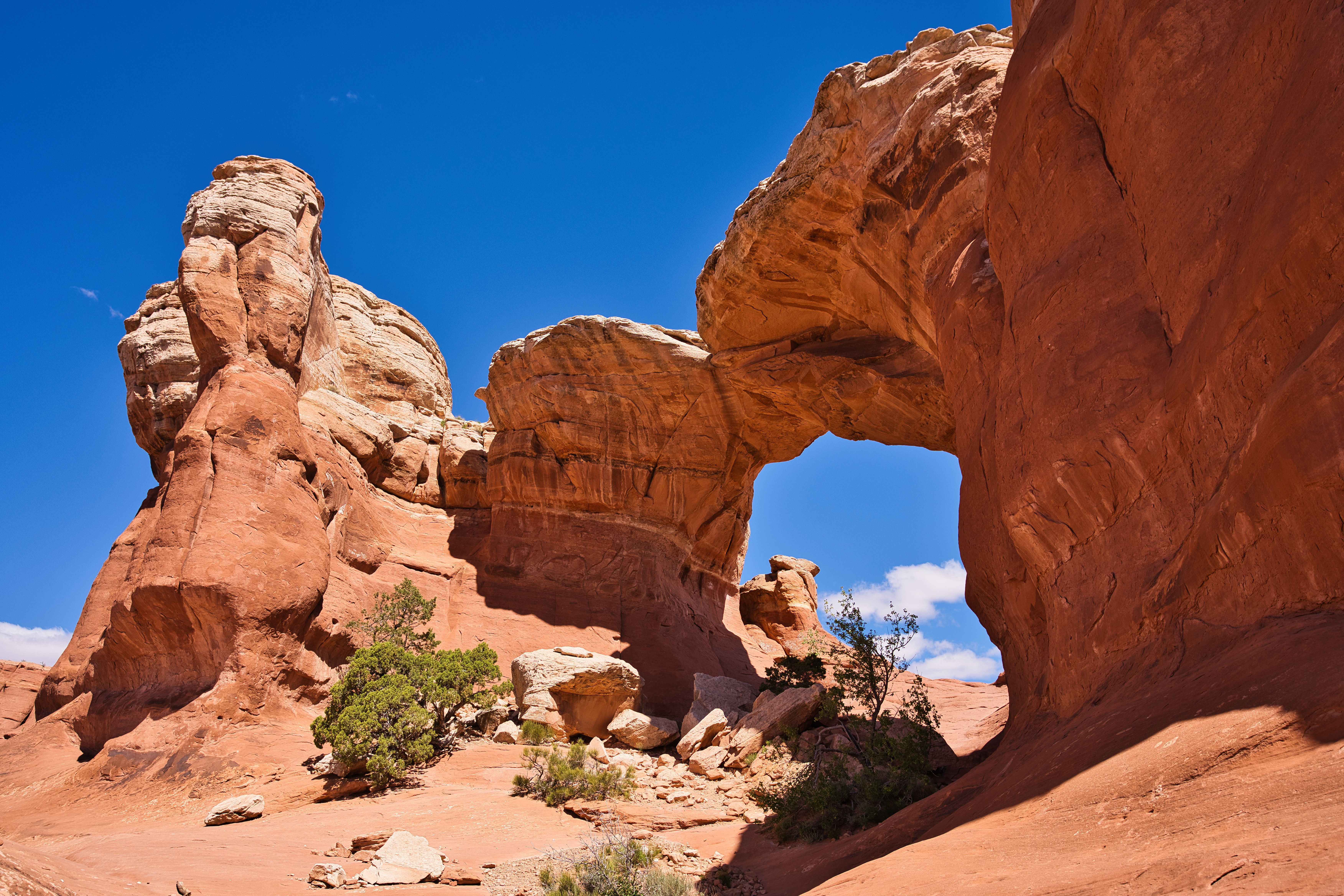 Low-Angle Shot of Brown Rocks Formation under the Blue Sky · Free Stock ...