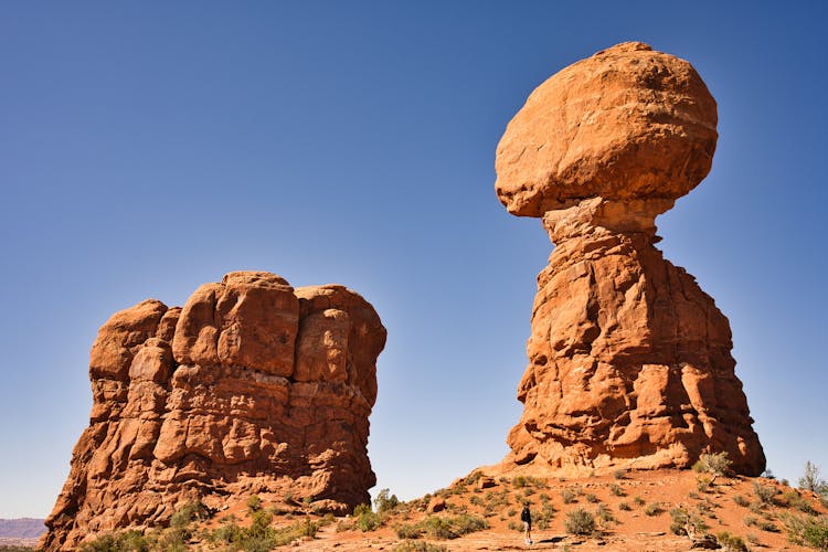 Balanced Rock Under Blue Sky