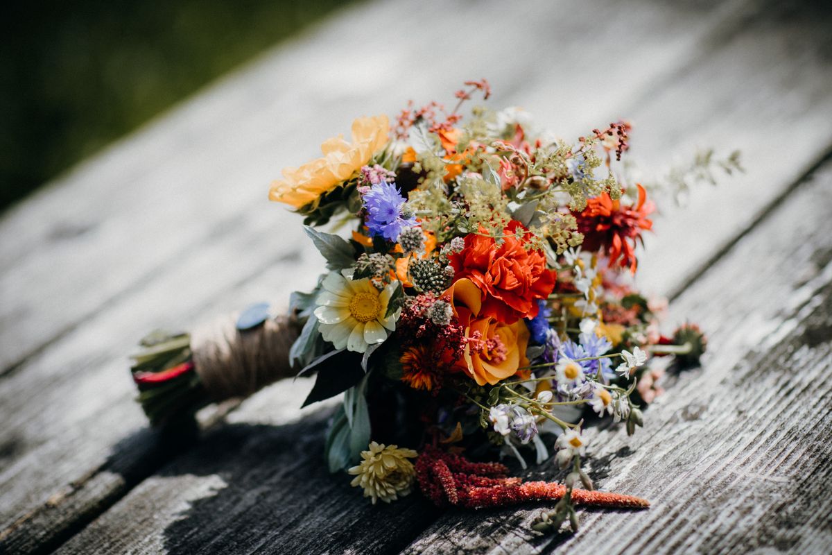 Seasonal wildflower arrangement created by Bloom & Wild Florals for a James Island customer