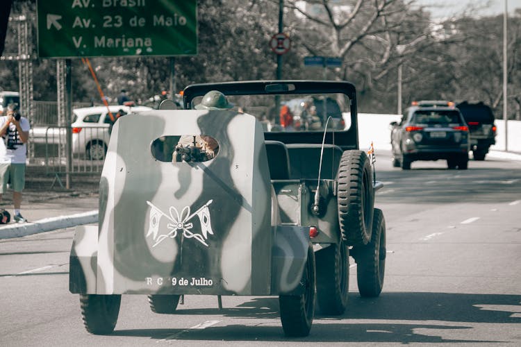 Vintage Military Vehicle On A Road