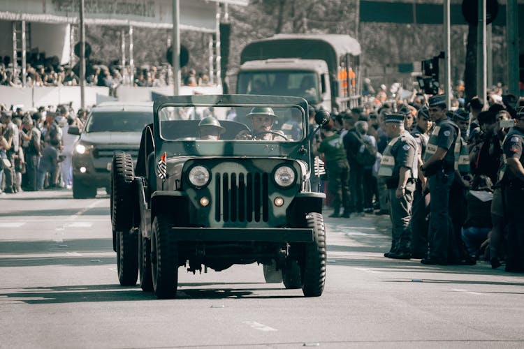 Cars On Military Parade