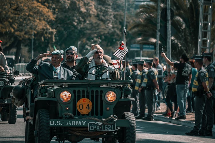 Retired Military Men On A Parade