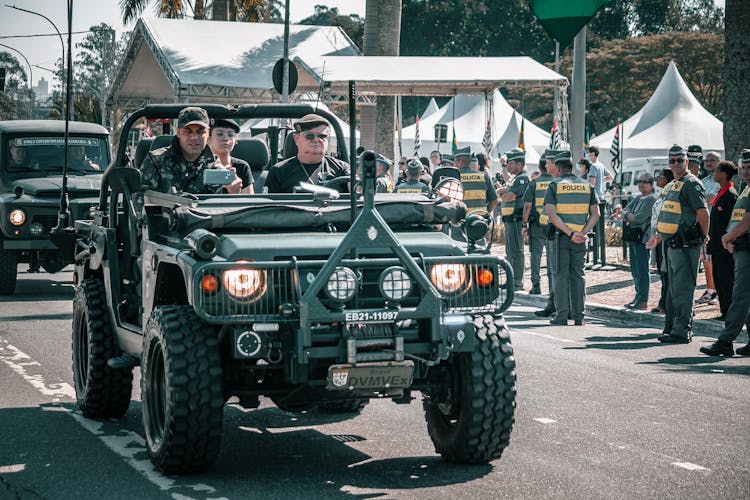 Cars On Military Parade