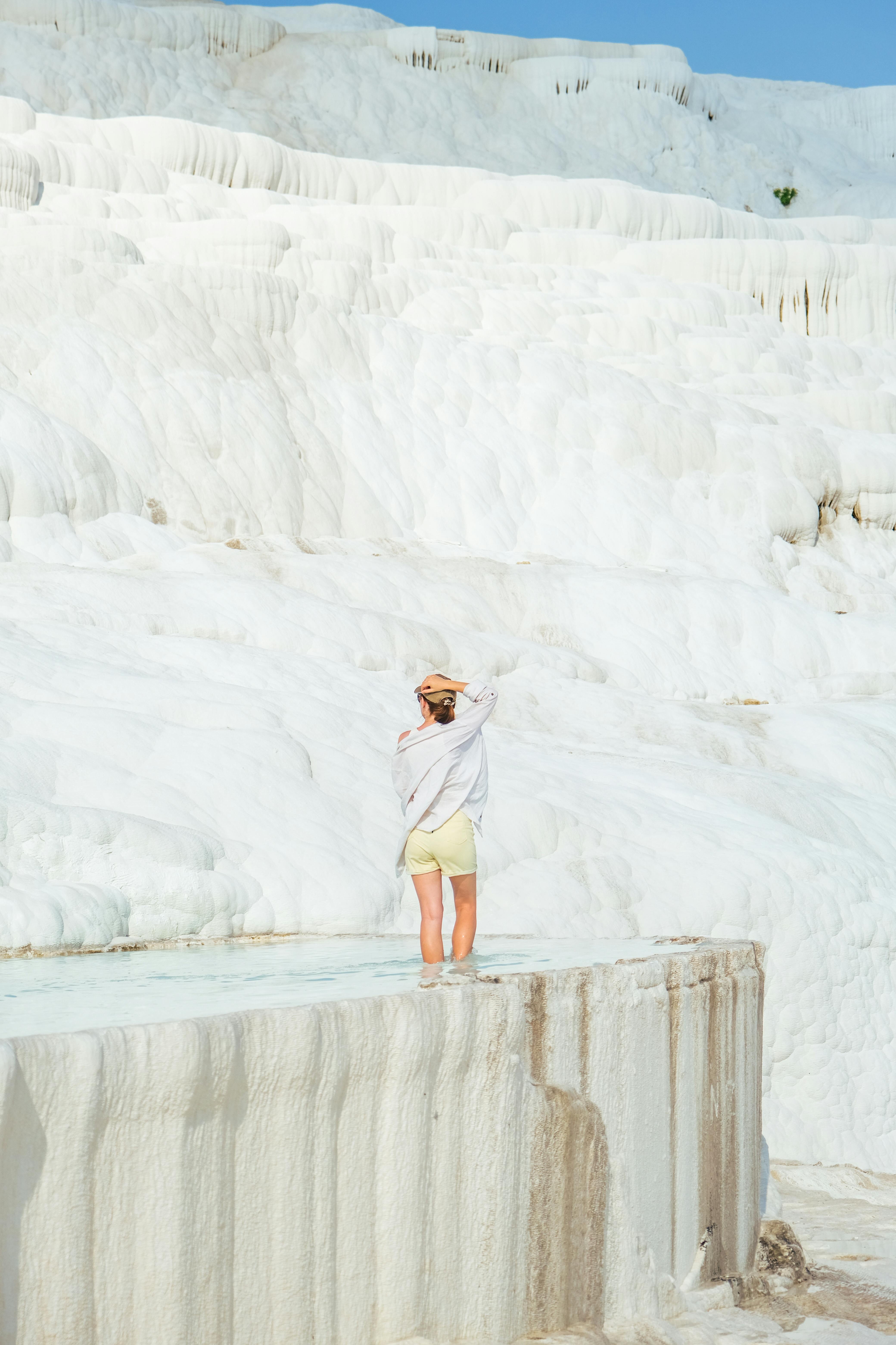 woman on glacier