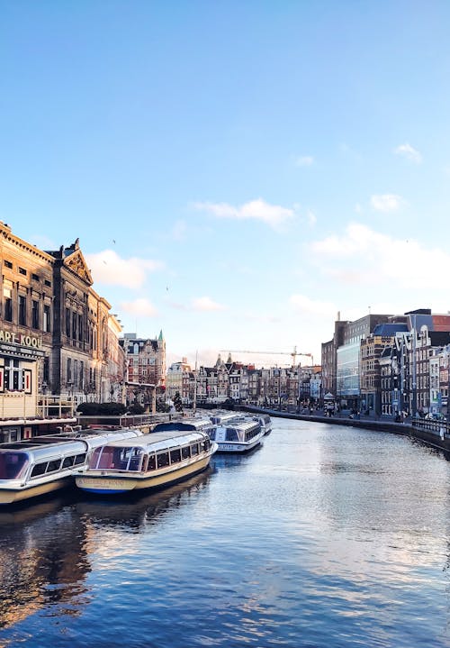 Picture of a Canal and Waterfront Buildings in Amsterdam 