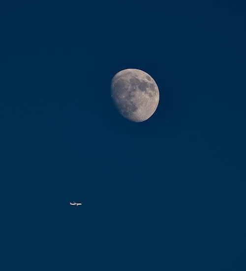 An Airplane and the Moon