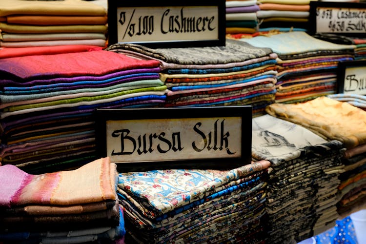 Variety Of Textile On Display