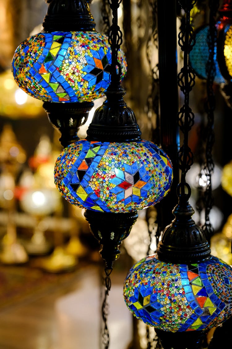 Close Up Of Colorful Lanterns