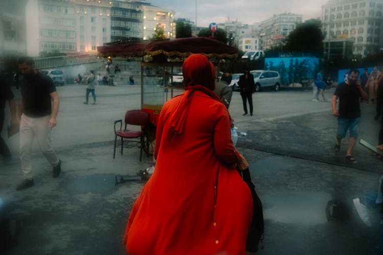 Back Of A Woman Walking Down The Street