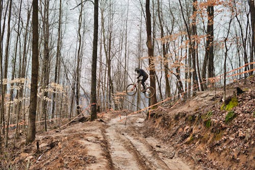 Man Jumping His Bike on Mountainside