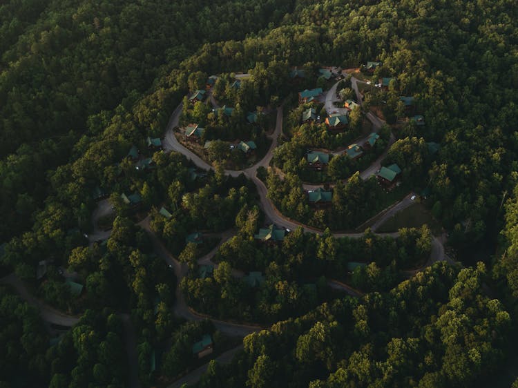 Aerial Photography Of A Mountain Village