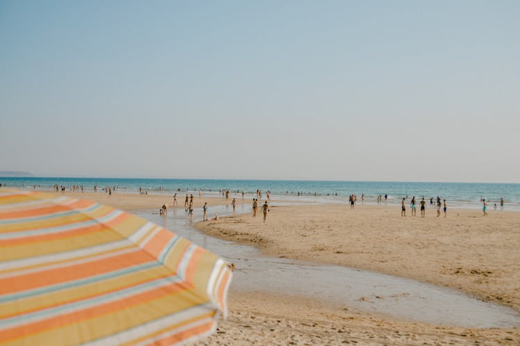 People Spending Time At A Beach