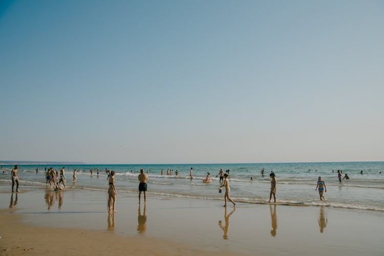 People Spending Time At A Beach