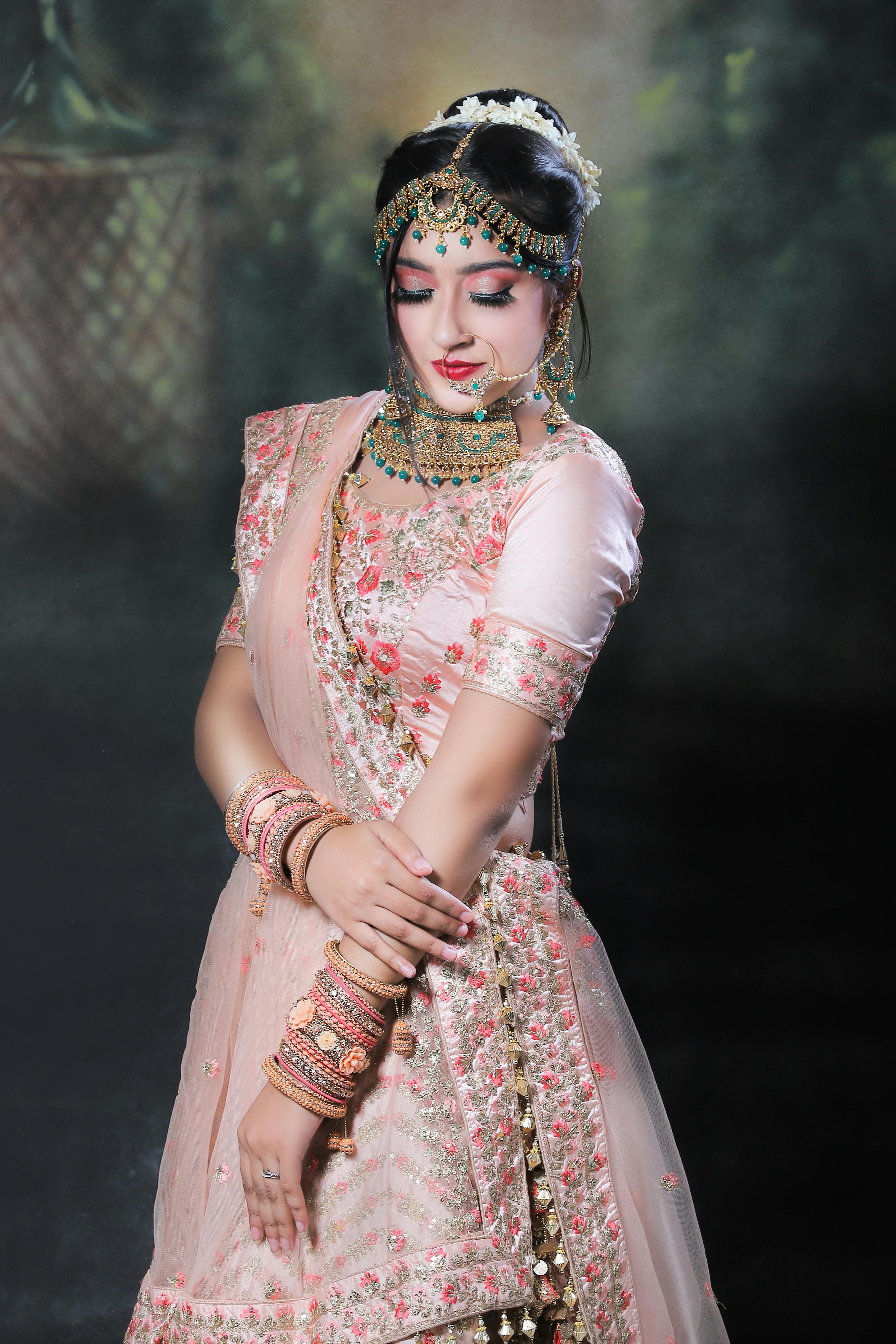 Portrait of Bride in a Traditional Indian Wedding Dress · Free Stock Photo