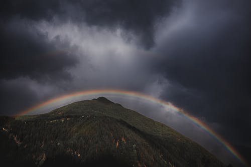 Základová fotografie zdarma na téma bouře, duha, hora