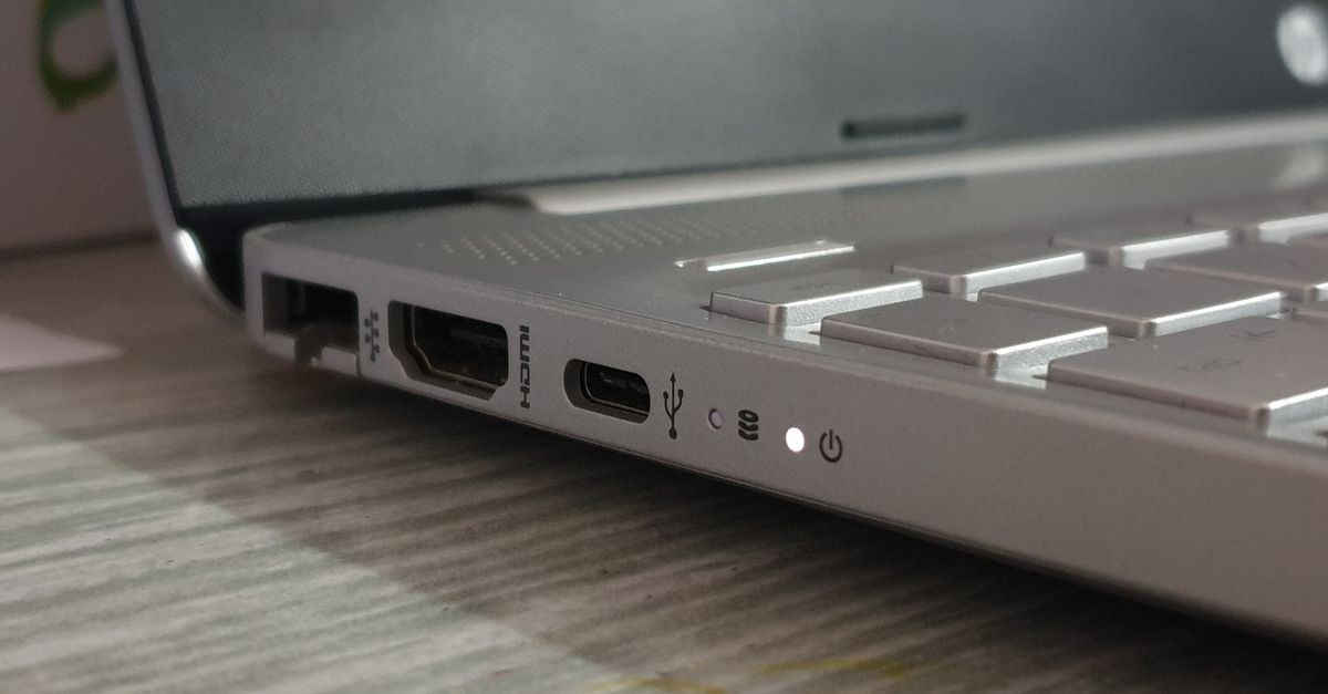 USB port with battery symbol laptop
