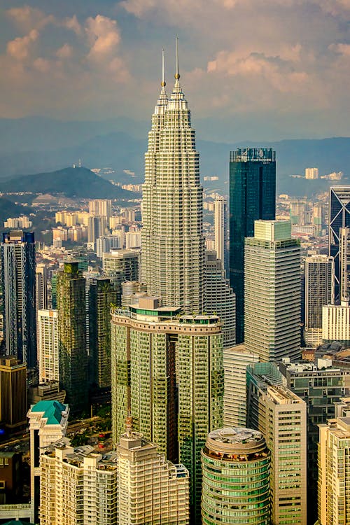 An Aerial Shot of the Petronas Twin Towers