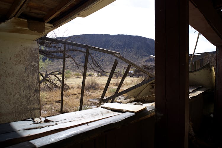 Broken House Near Mountain