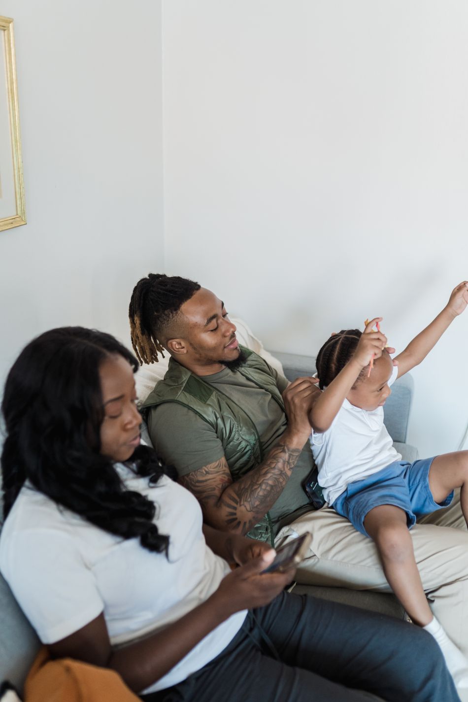 Family spending time together in their living room
