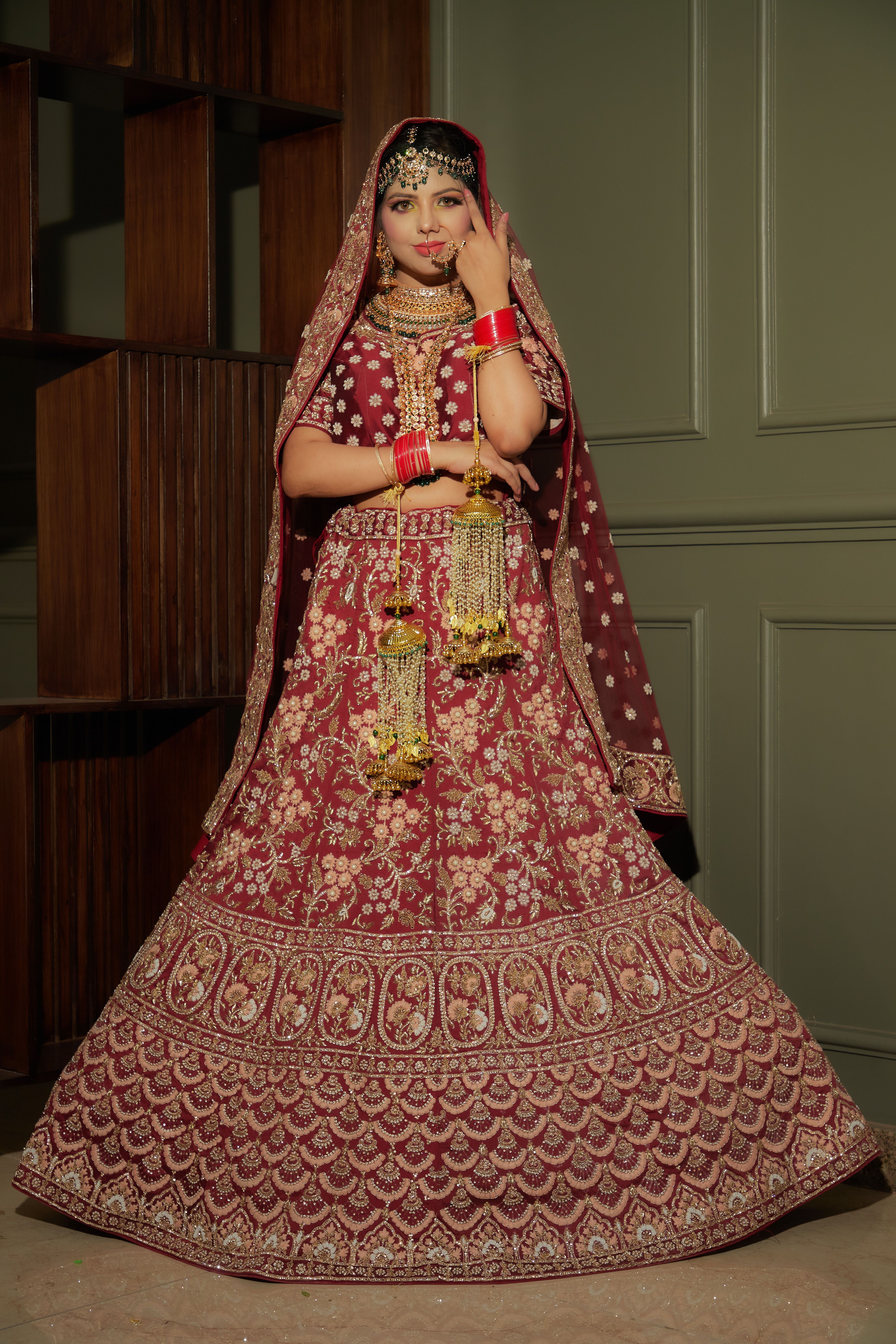 Woman Posing in Traditional Indian Wedding Dress · Free Stock Photo