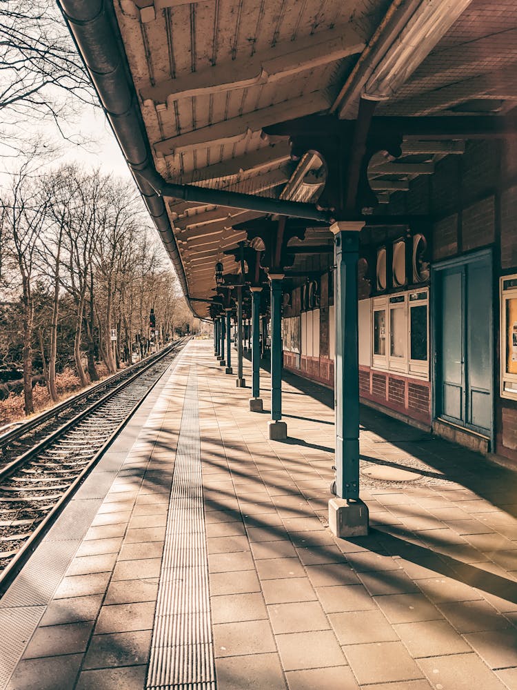 Empty Train Station Platform