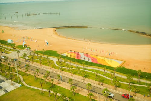 Aerial Photography of a Beautiful Beach Resort