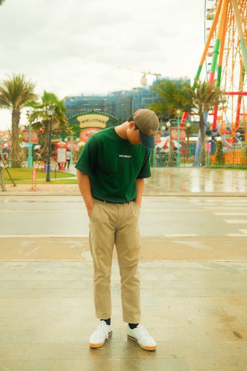 A Man Looking his Shoes