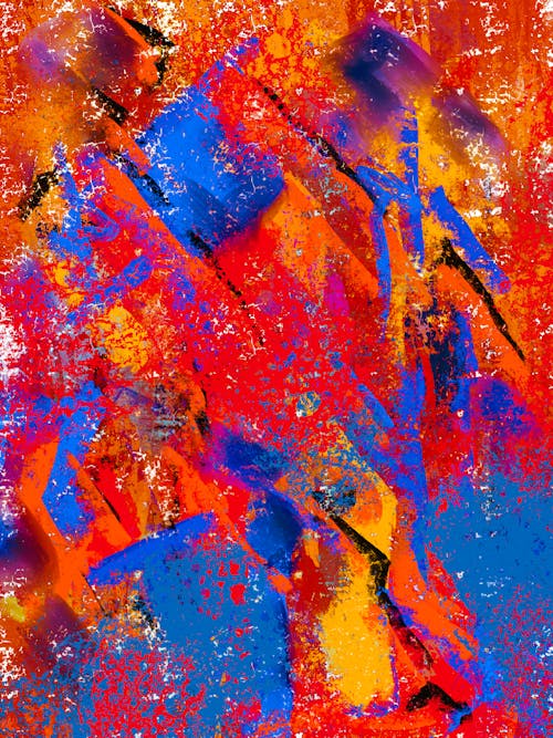 A Close-Up Shot of a Colorful Abstract Art