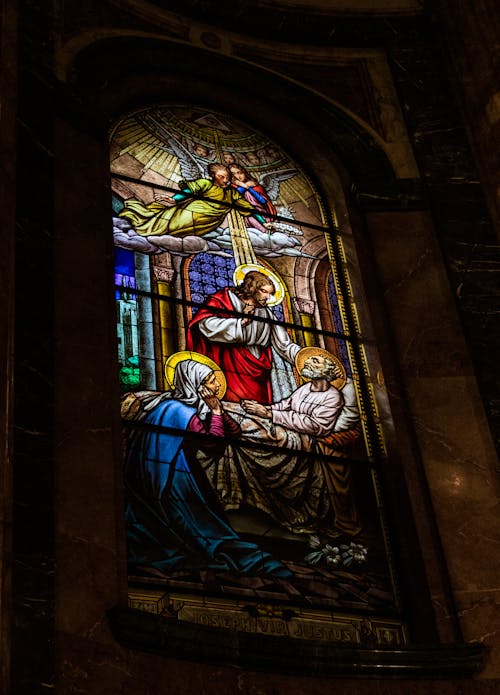The Holy Family Stained Glass Artwork · Free Stock Photo