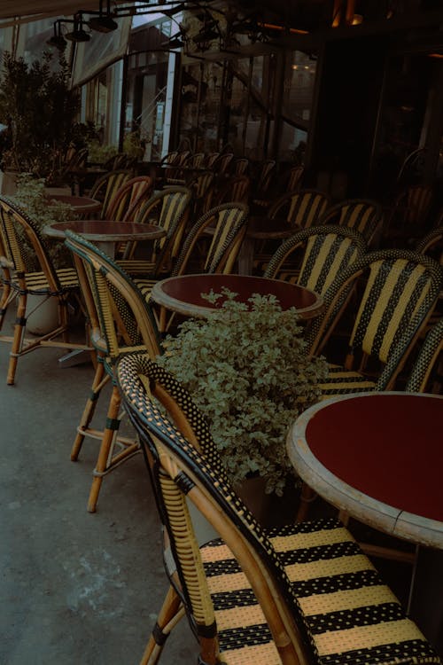 Chairs and Round Tables of a Cafe