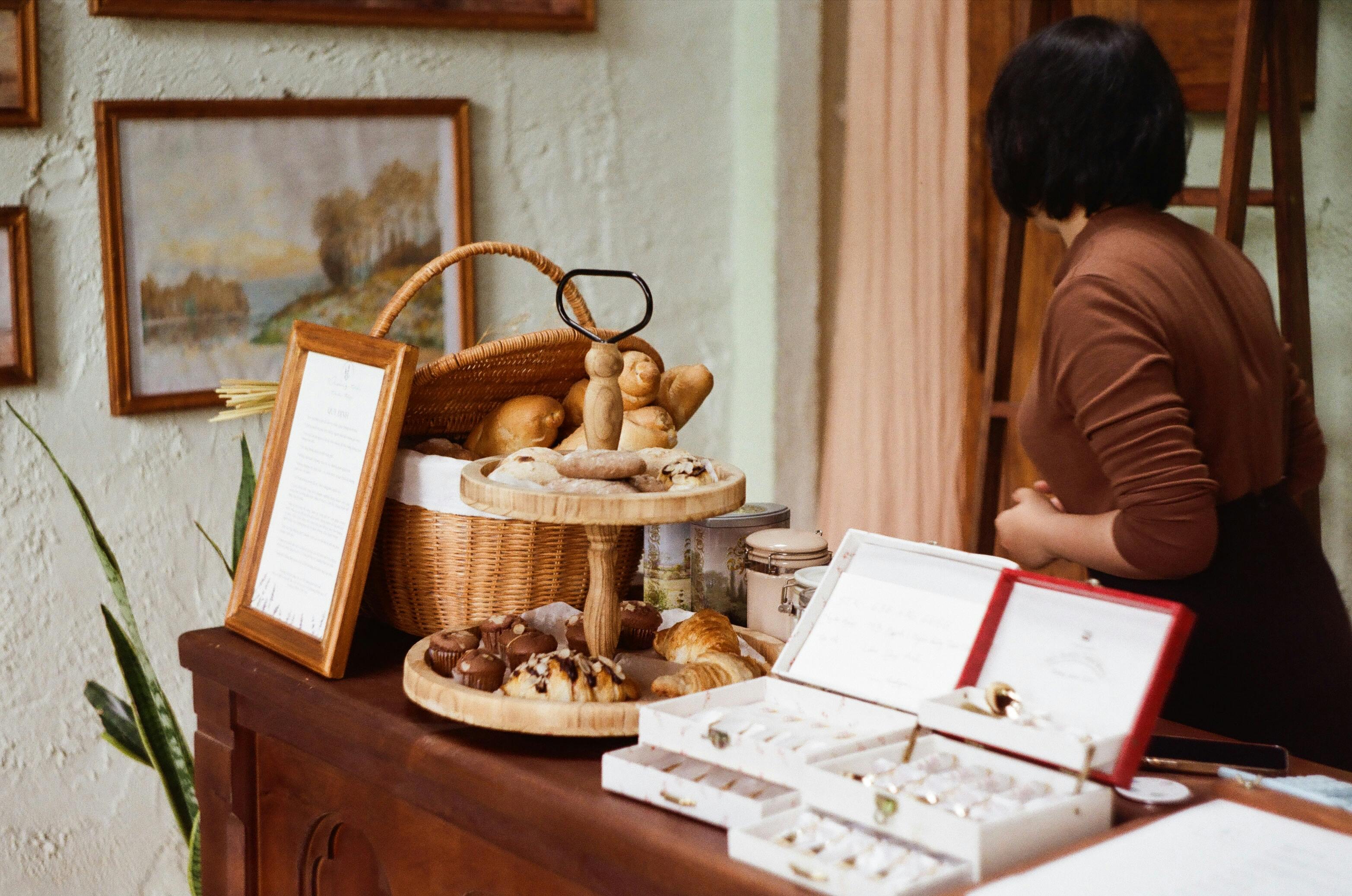 Cookies on Counter in Coffee Shop