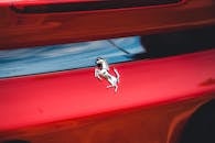 Close-Up Shot of a Red Ferrari Car