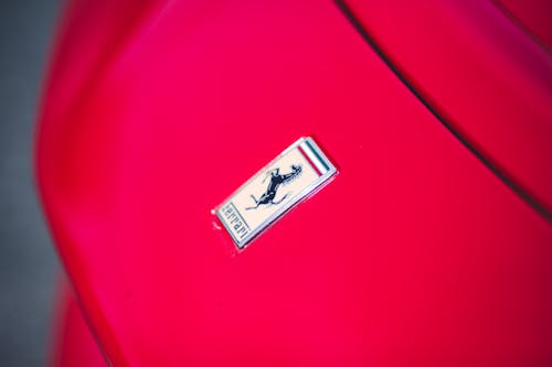 Ferrari Logo on a Red Car