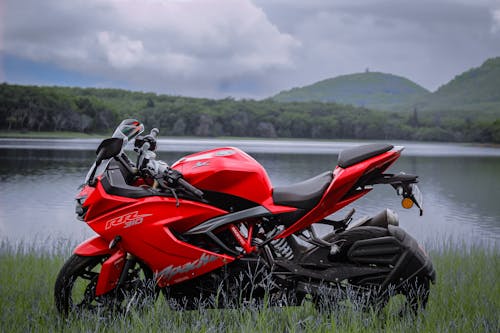 Photo of a Red and Black Big Bike