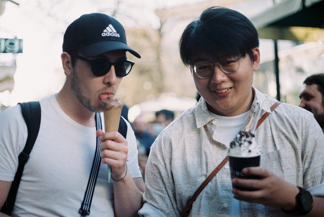 Men Eating Ice Cream