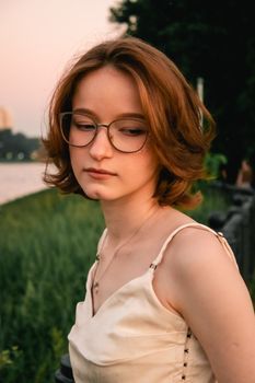 A Woman Wearing Eyeglasses