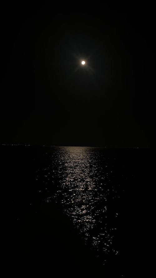 Free stock photo of deniz, dolunay, full moon