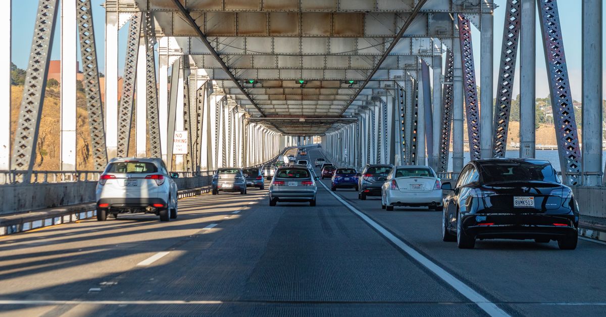 Smiling Car Bridge Cars Crossing a Bridge · Free Stock Photo