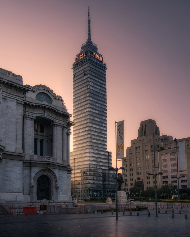 High Rise Building In Mexico At Sunset