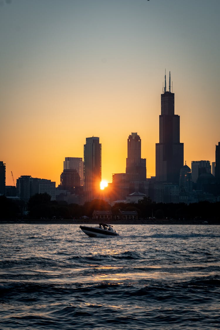 Chicago Skyline In Silhouette