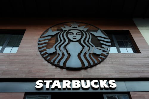 Starbucks Logo at the Exterior of a Building