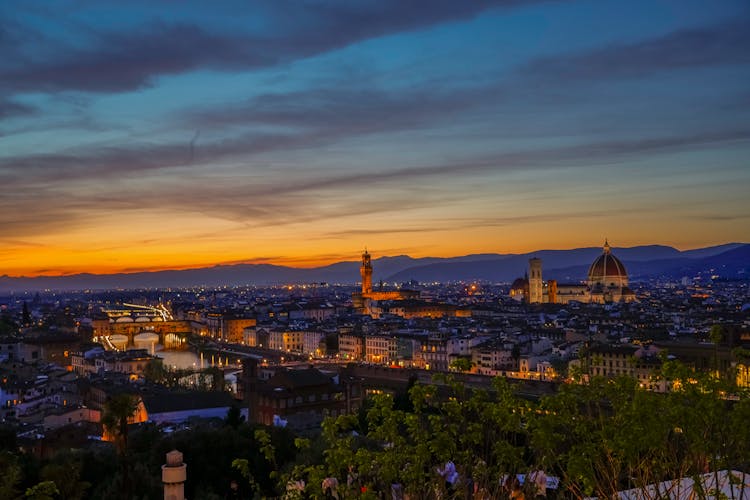 City Of Florence At Sunset