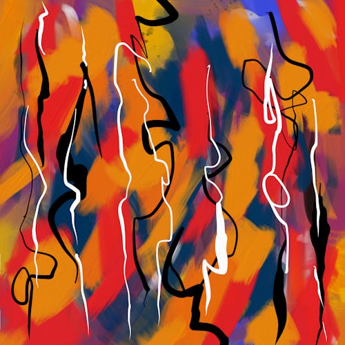 Free Red Yellow and Blue Abstract Painting Stock Photo
