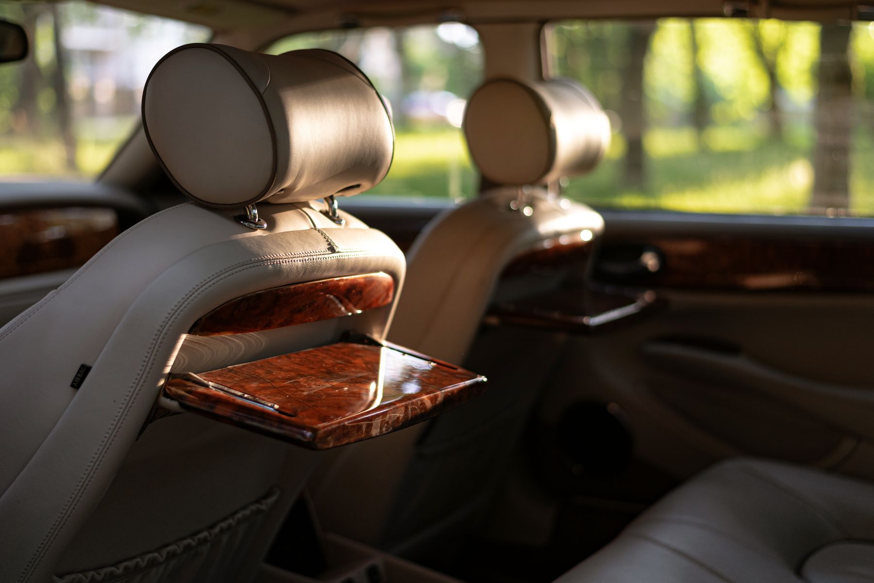 Premium vehicle cabin with leather seating and refined interior trim