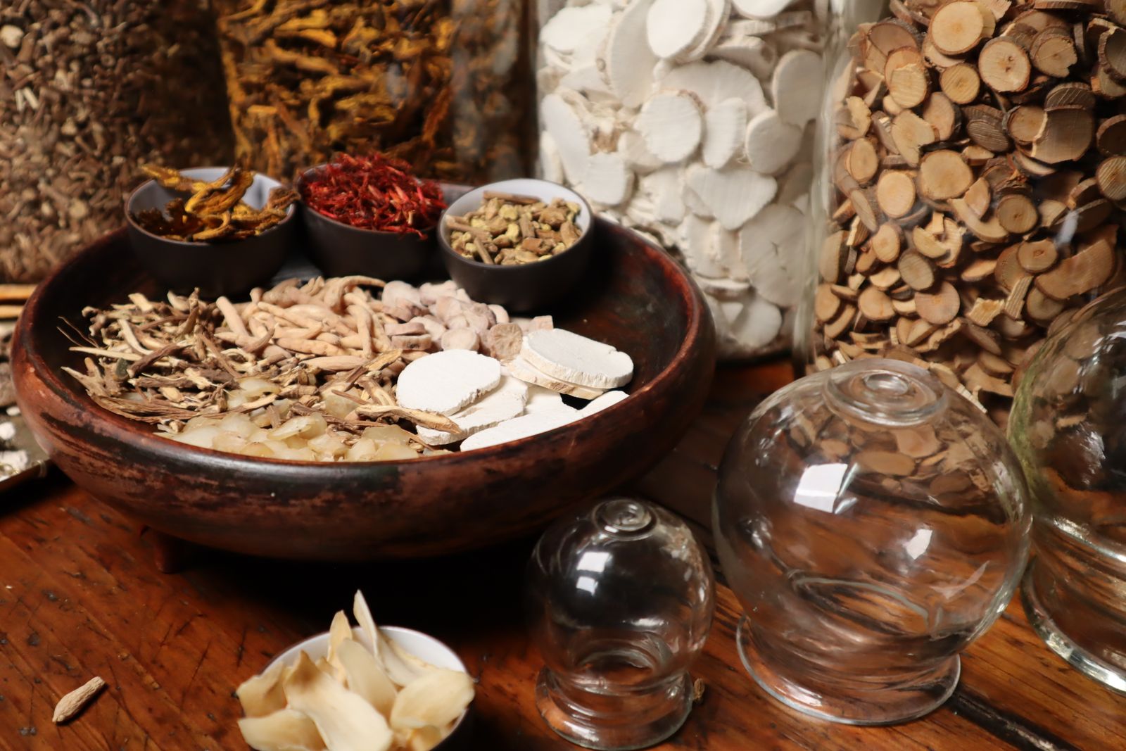 Traditional Chinese herbal apothecary interior