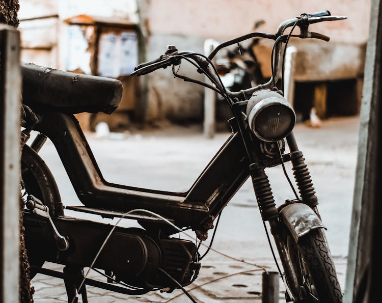 Close Up Photo Of A Dirty Motorcycle