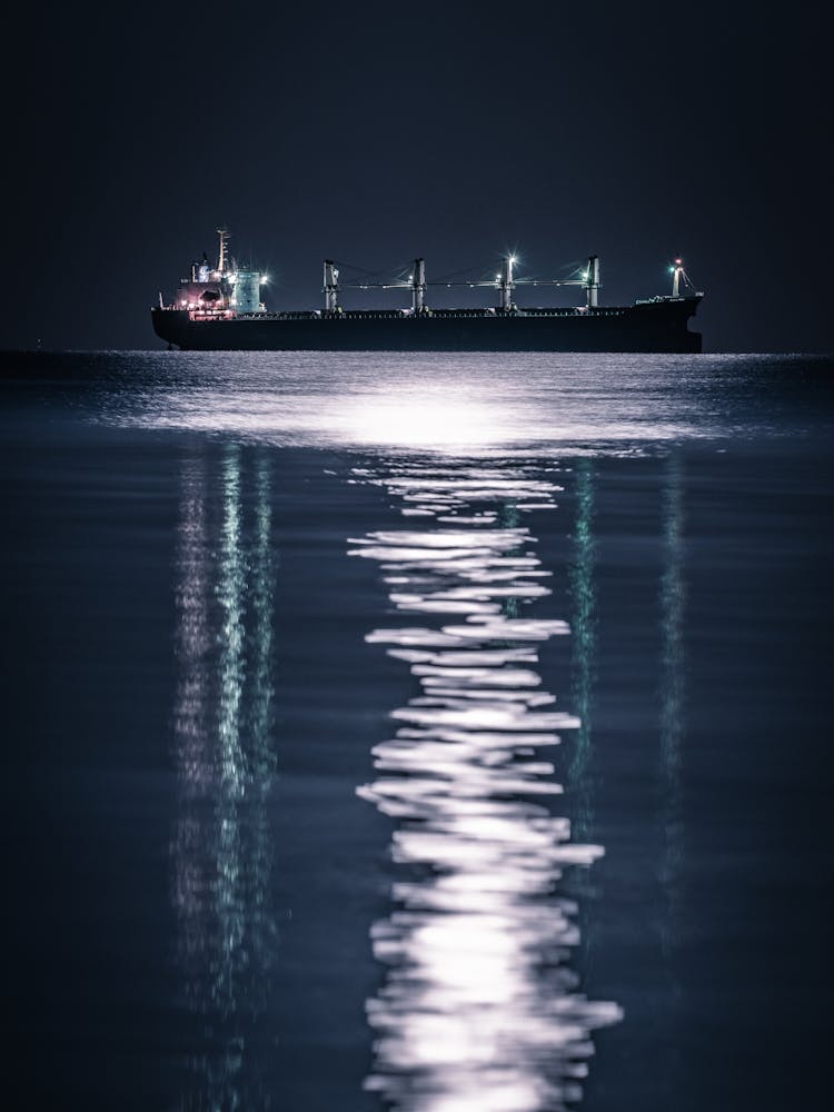 Freight Ship On Sea