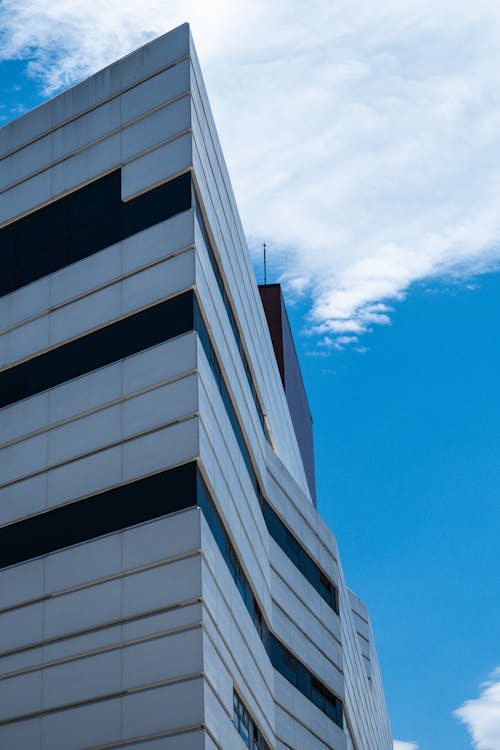 Low-Angle Shot of an Architectural Building under the Cloudy Sky