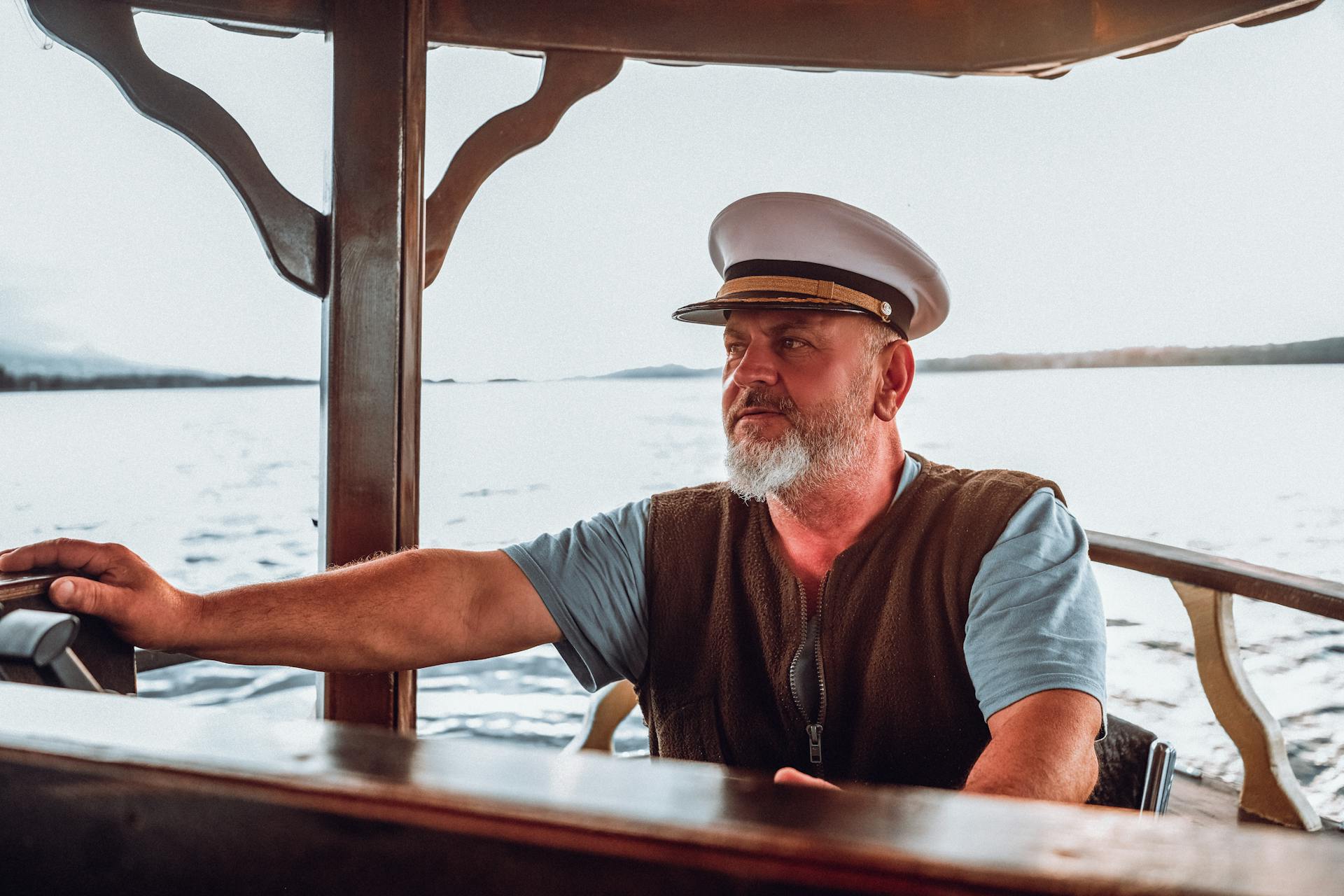 Elderly Captain on Boat