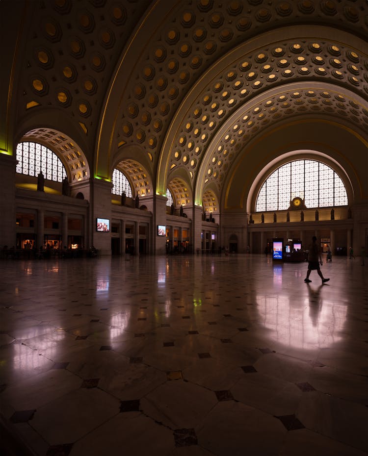 Man Walking Inside Union Station